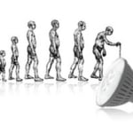 How is the life of an LED lamp determined?