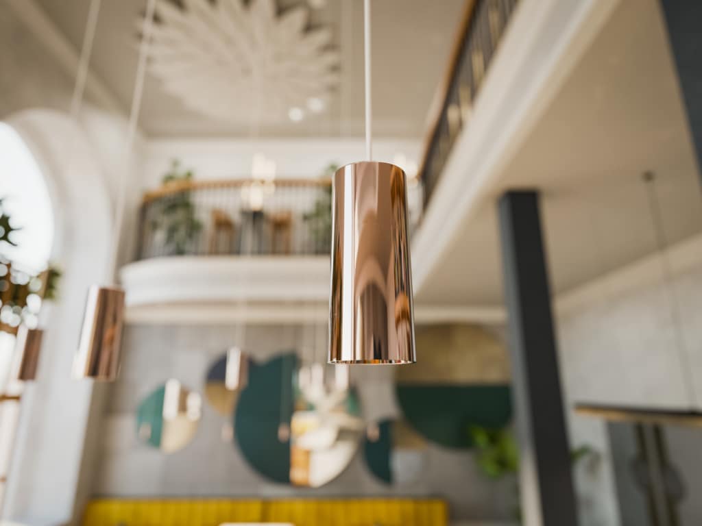 Rose gold pendant lighting