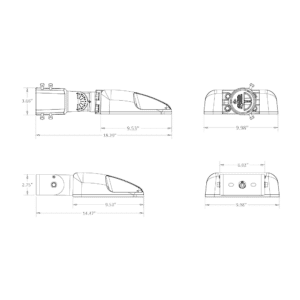BL1c dimensional drawing with KM - knuckle mount (top) and TM - trunnion mount (bottom)