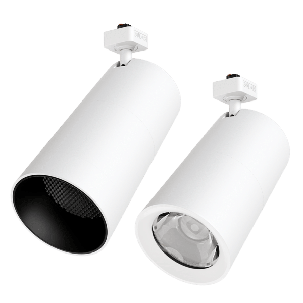 PW -  Perfect White LCG trackhead with J/L/H adapter: SN - matching snoot (left),  standard (right)