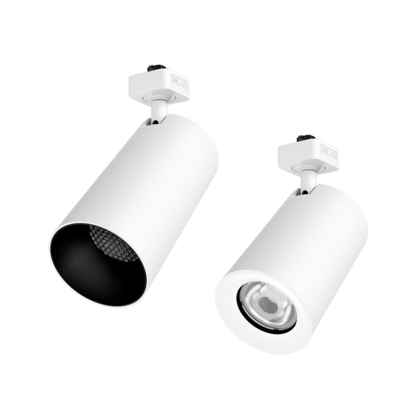 PW -  Perfect White LCM trackhead with J/L/H adapter: SN - matching snoot (left),  standard (right)
